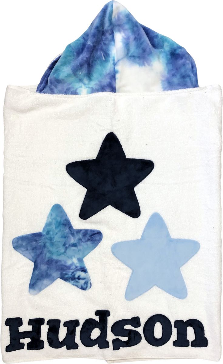 Triple Star Dimples Plush Minky Hooded Towel