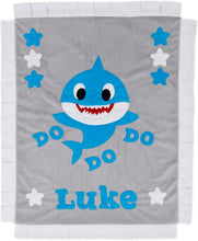 Load image into Gallery viewer, Baby Shark Dimples Plush Minky Baby Blanket
