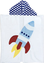 Load image into Gallery viewer, Blast Off Dimples Plush Minky Hooded Towel
