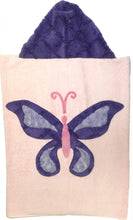 Load image into Gallery viewer, Butterfly Dimples Plush Minky Hooded Towel
