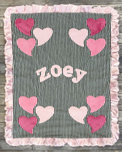 Load image into Gallery viewer, Funky Hearts Dimples Plush Minky Blanket
