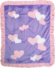 Load image into Gallery viewer, Confetti Hearts Dimples Plush Minky Baby Blanket
