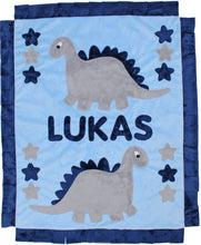 Load image into Gallery viewer, Dinosaurs Dimples Plush Minky Blanket
