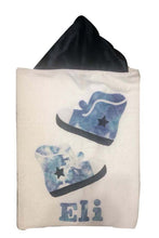 Load image into Gallery viewer, Hip Hop High Tops Dimples Plush Minky Hooded Towel
