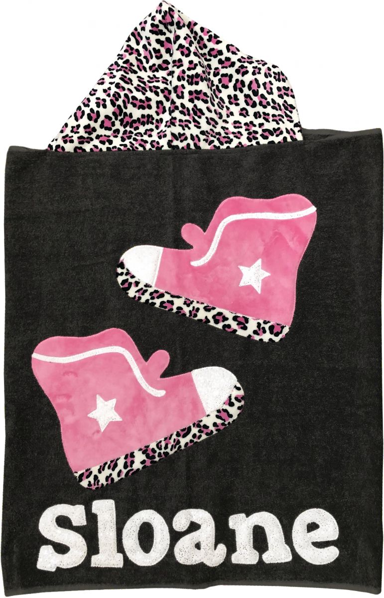 Hip Hop High Tops Dimples Plush Minky Hooded Towel