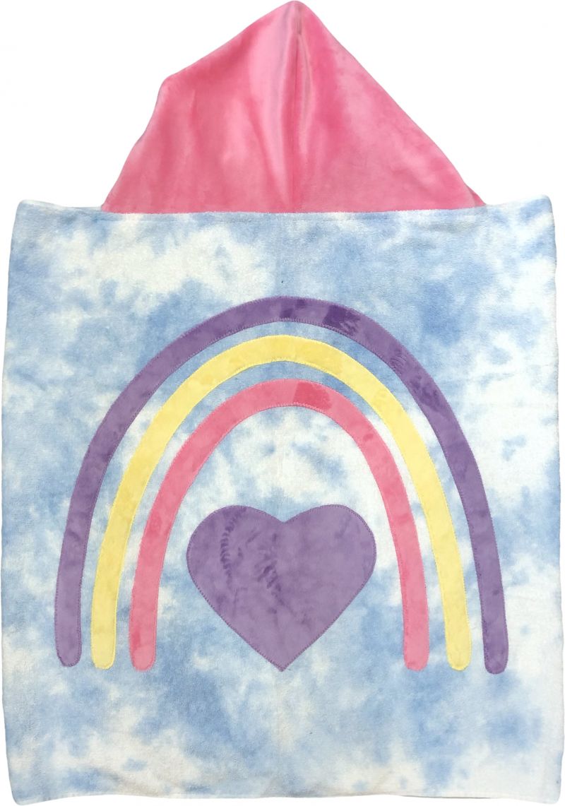 Rainbow of Love Dimples Plush Minky Hooded Towel