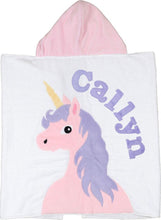 Load image into Gallery viewer, Unicorn Dimples Plush Minky Hooded Towel
