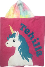Load image into Gallery viewer, Unicorn Dimples Plush Minky Hooded Towel
